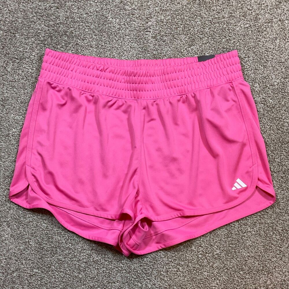Adidas Womens Pacer Knit‎ Running Shorts Size 1X Pink Aeroready Gym Training NWT